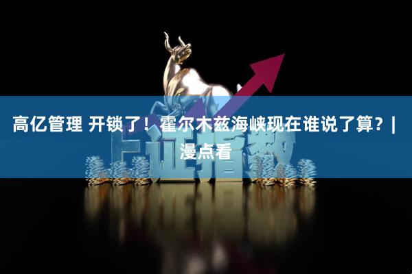 高亿管理 开锁了！霍尔木兹海峡现在谁说了算？| 漫点看